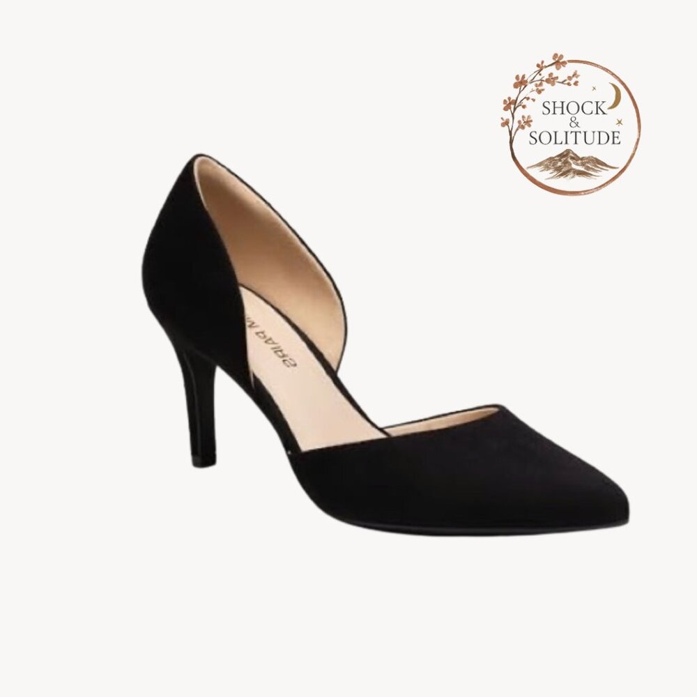 NWOT Dream Pairs Black D’Orsay Heels |  Size 9 | 3-Inch Pointed Toe Pumps
